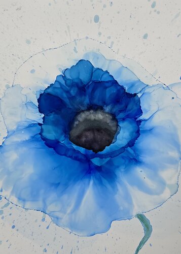 Bloom in the Gaze #14 (Blue Reverie) di Elena Gozunova, Opera su carta in vendita su Singulart