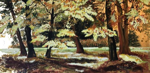 Waldlichtung im Herbst by Britta Steding, Painting for Sale on Singulart
