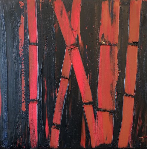 Roter Bambus by Britta Steding, Painting for Sale on Singulart