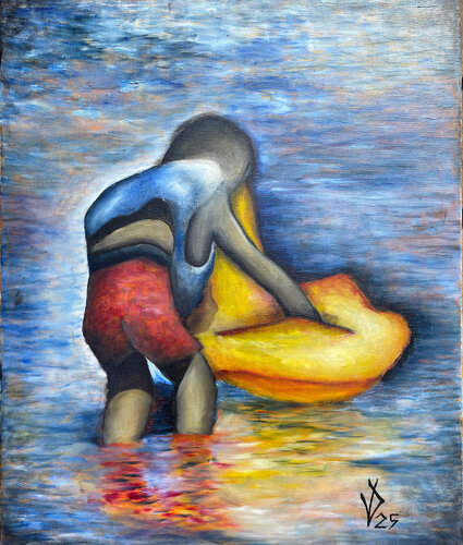 Sea and the Boy by Viktoria Dragon, Painting for Sale on Singulart