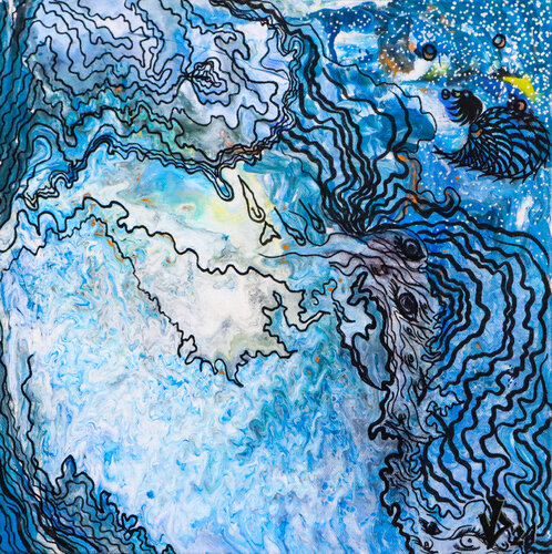 Blue moment by Viktoria Dragon, Painting for Sale on Singulart