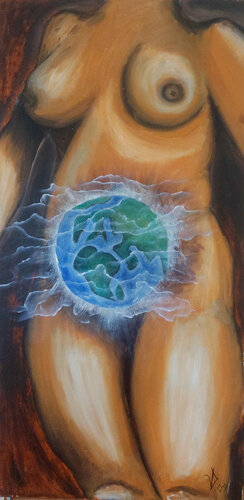 Pregnancy 2 van Viktoria Dragon, Schilderij te koop op Singulart