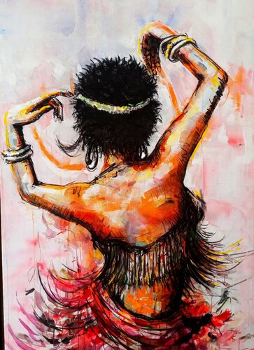 Tango Dance. van DOCTOR TIZA KHUMALO, Schilderij te koop op Singulart