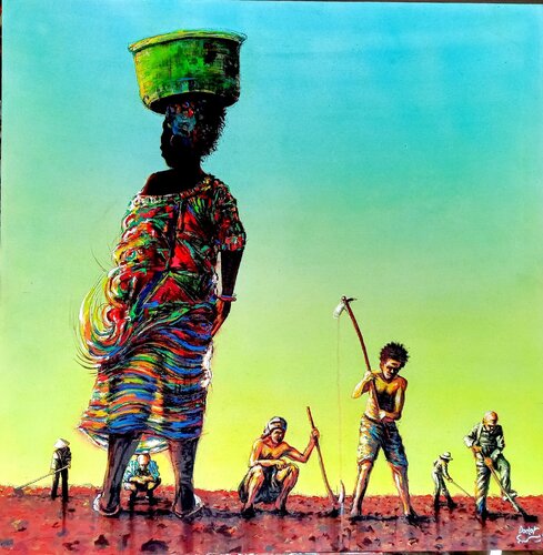 The Seed. van DOCTOR TIZA KHUMALO, Schilderij te koop op Singulart