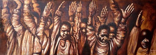 “Hands of Hope" van DOCTOR TIZA KHUMALO, Schilderij te koop op Singulart