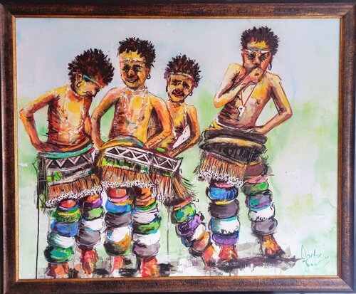 Inkululeko Yobuntombi (Freedom of Maidenhood) von DOCTOR TIZA KHUMALO, Malerei kaufen auf Singulart