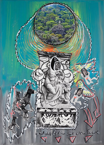 uns die Eselin sah den Engel di Thomas Kelm, Pittura in vendita su Singulart