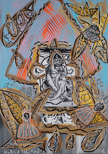 die Engel kommen gold richtig par Thomas Kelm, Peinture en vente sur Singulart