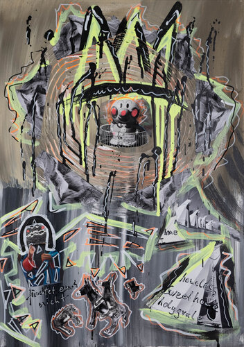 „Home(less) Sweet Home: Das heilige Exil“ par Thomas Kelm, Peinture en vente sur Singulart