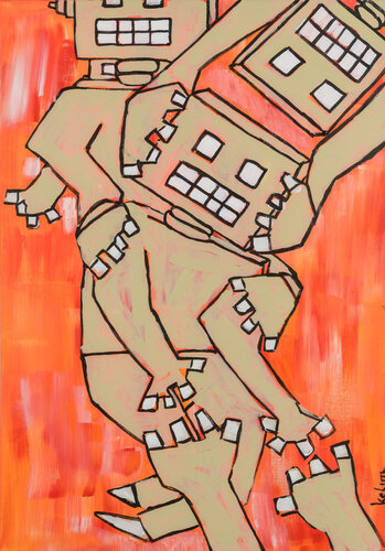 AI practices touch by Thomas Kelm, Painting for Sale on Singulart