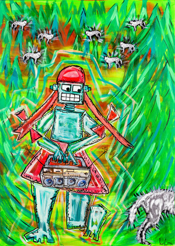 "Little Red Riding Hood and the Big Bad Wolf" par Thomas Kelm, Peinture en vente sur Singulart