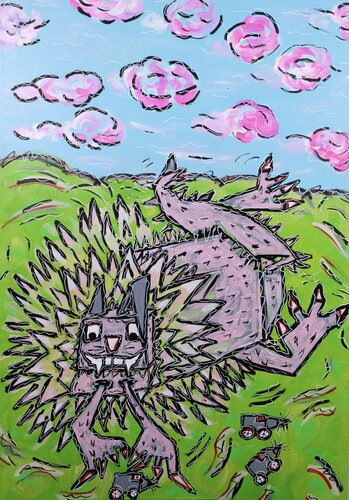 "AI cat chases AI mice" by Thomas Kelm, Painting for Sale on Singulart