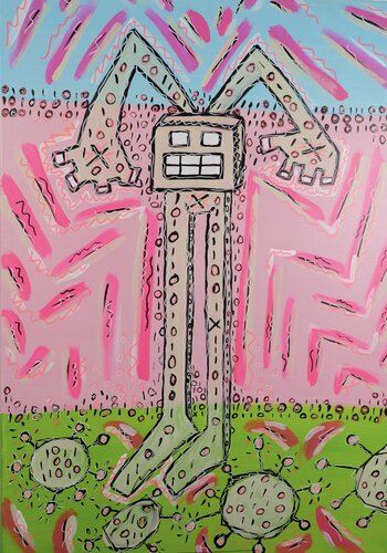 "A virus is knocking at the door" de Thomas Kelm, Pintura a la venta en Singulart