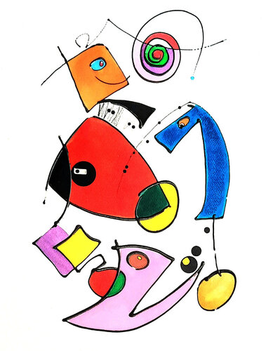 Arlekin-01 van Thierry BUISSON, Schilderij te koop op Singulart