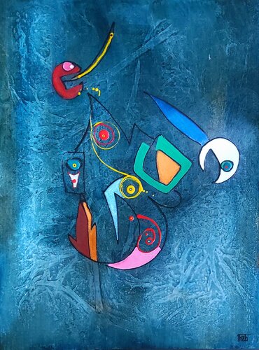 Cosmogonie Bleue van Thierry BUISSON, Schilderij te koop op Singulart