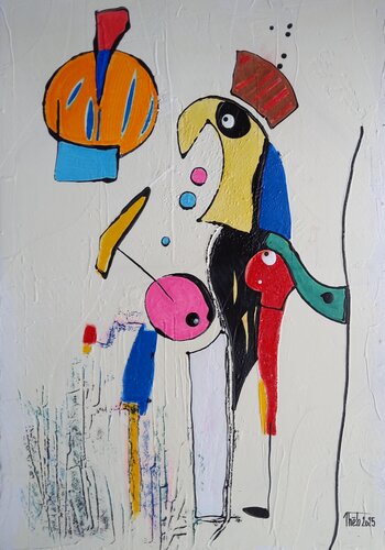 L’Oiseau Conteur van Thierry BUISSON, Schilderij te koop op Singulart
