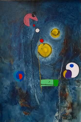 Les Messagers Du Bleu par Thierry BUISSON, Peinture en vente sur Singulart