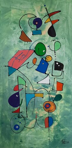 Jeu d'Equilibres et de Regards par Thierry BUISSON, Peinture en vente sur Singulart