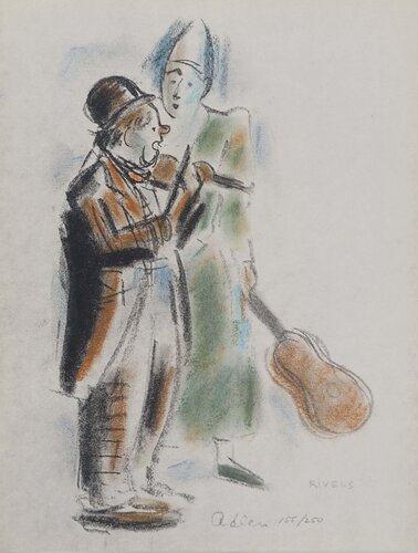 Clowns violonistes by Michel Adlen, Print for Sale on Singulart