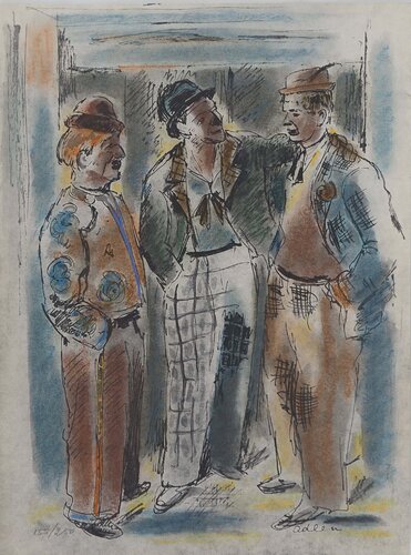 Clowns conversant by Michel Adlen, Print for Sale on Singulart
