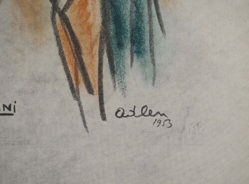 Clown fumant la pipe van Michel Adlen, Afdruk te koop op Singulart