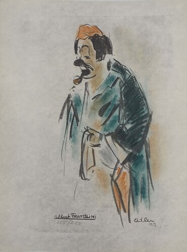 Clown fumant la pipe by Michel Adlen, 版画 for Sale on Singulart