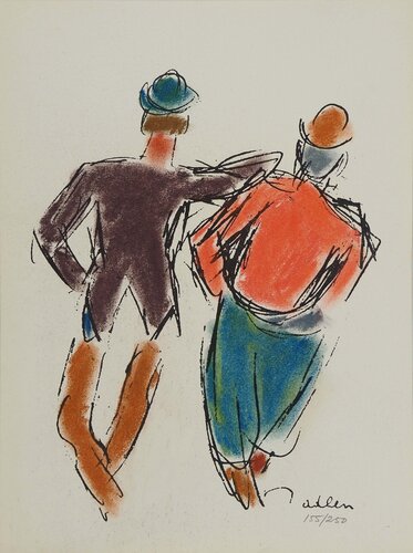 Clowns espiègles vus de dos by Michel Adlen, Print for Sale on Singulart