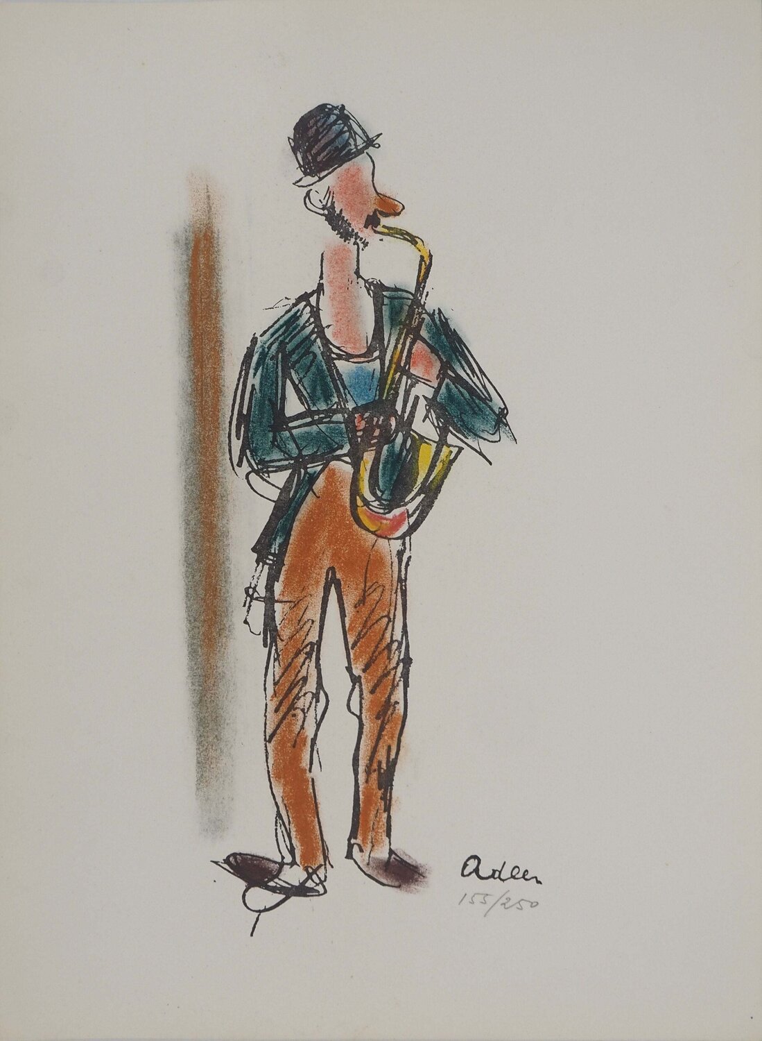 Clown jouant du saxophone Michel Adlen Print for sale