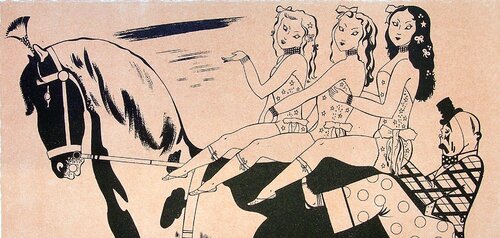 Tout le monde à cheval van SERGE, Afdruk te koop op Singulart