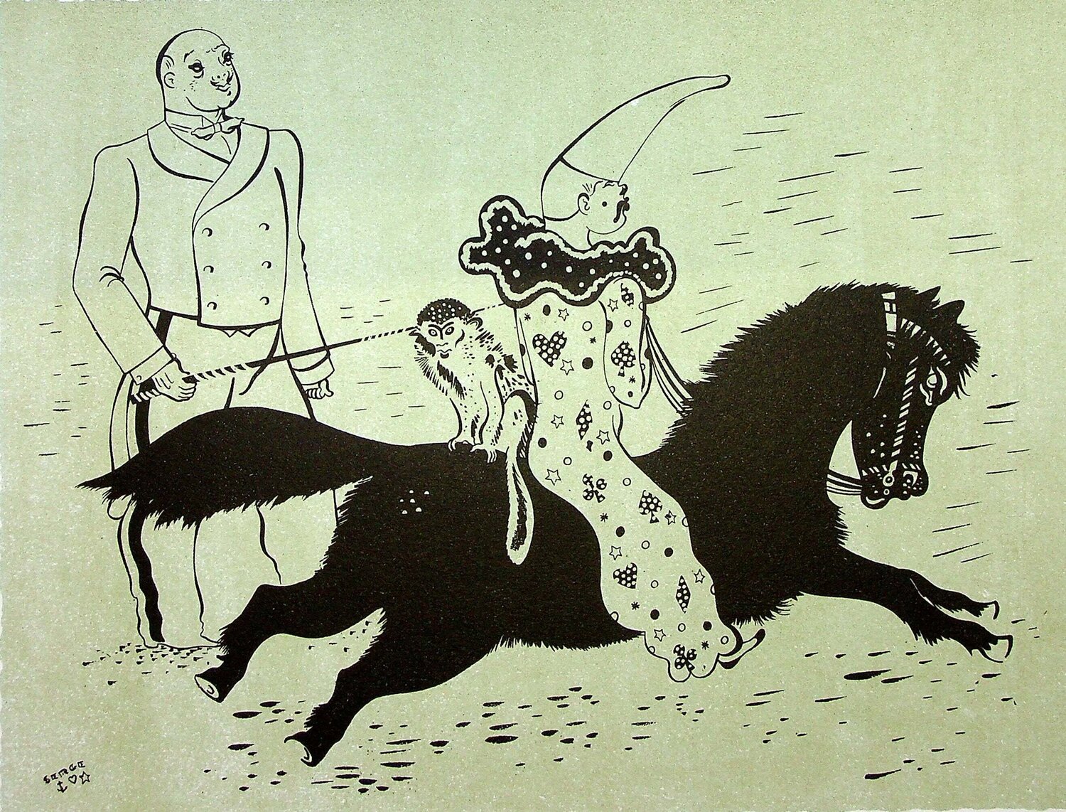 Le poney comique SERGE Stampa in vendita