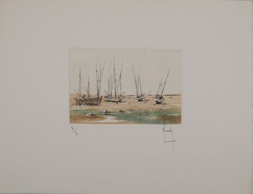 Voiliers sur la plage by Bernard Louedin, Print for Sale on Singulart