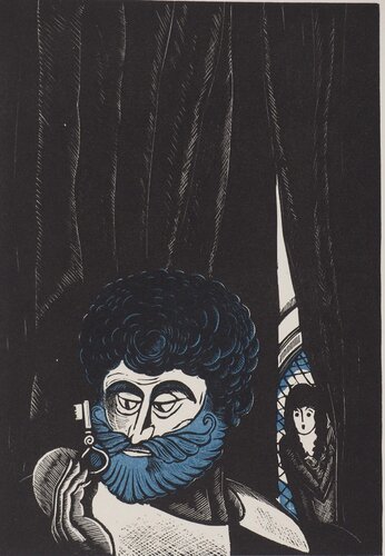 Barbe-Bleue et la clé, Gravure sur bois originale di Pierre Falke, Stampa in vendita su Singulart