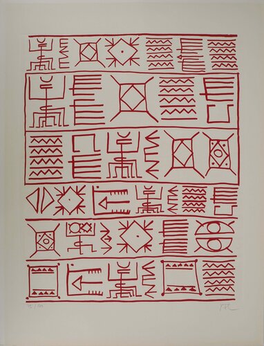 Pictogrammes de la Genèse (Rouge) von Yona Friedman, Druck kaufen auf Singulart