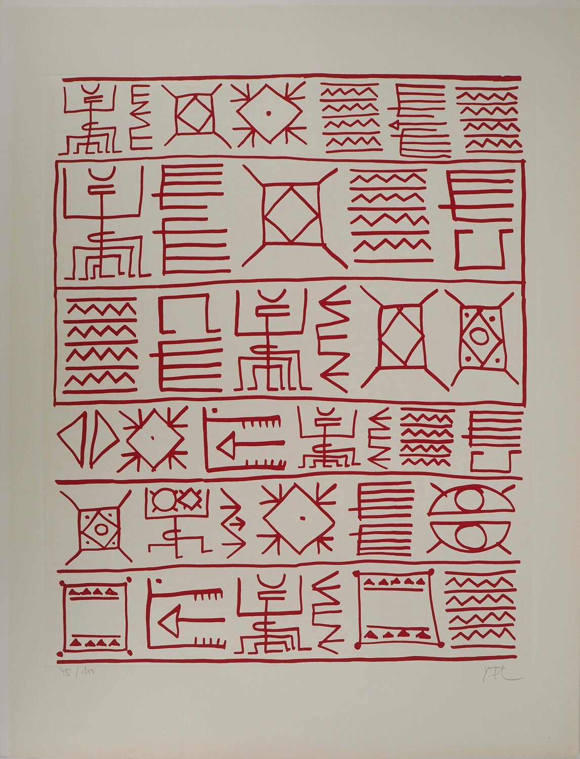 Pictogrammes de la Genèse (Rouge) Yona Friedman Afdruk te koop