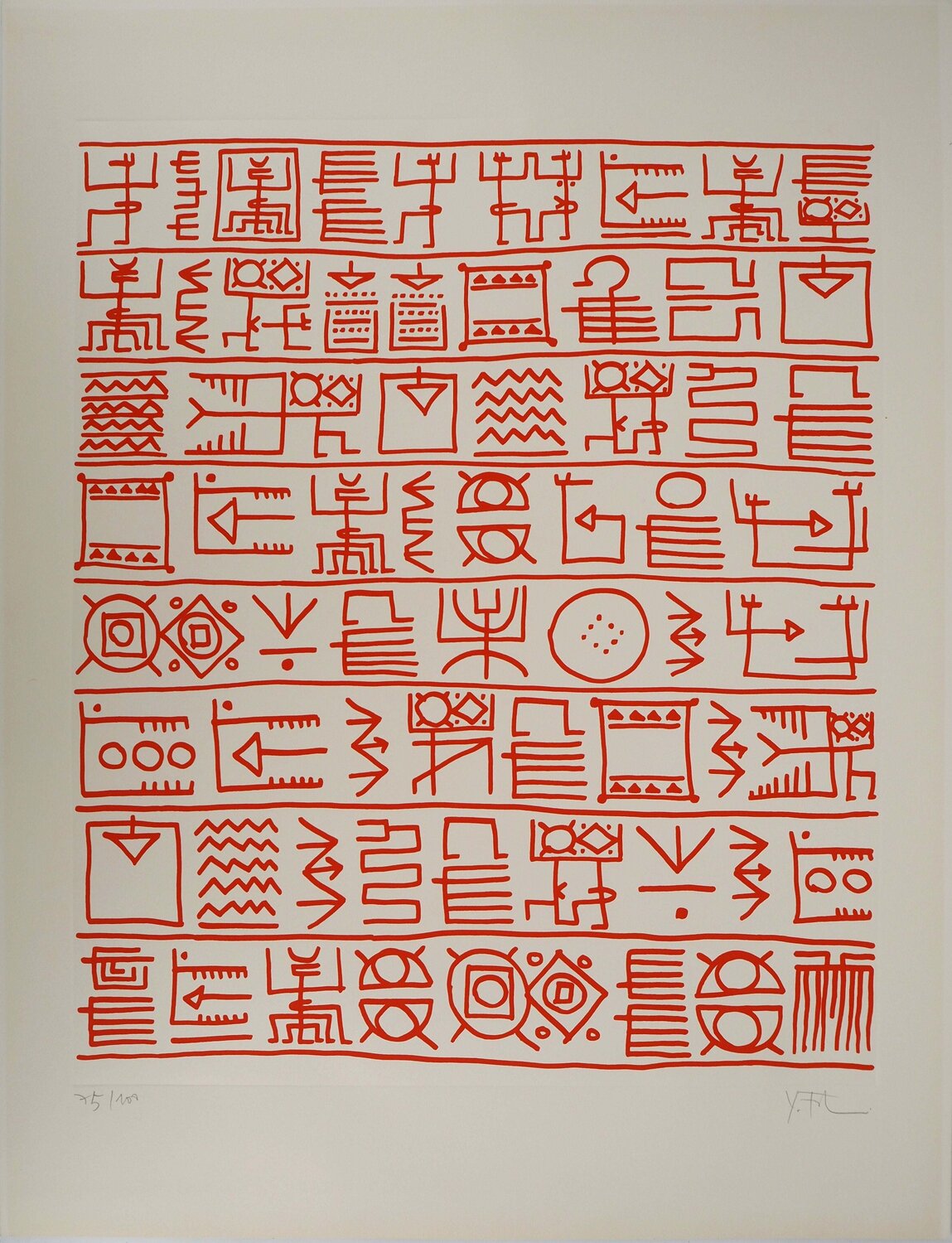 Pictogrammes de la Genèse (Orange) Yona Friedman Druck zu verkaufen