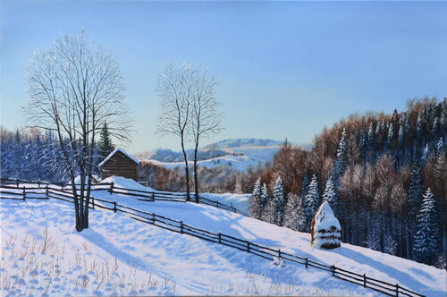 Somewhere in the mountains by Andrii Lysenko, Painting for Sale on Singulart