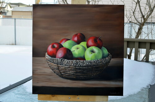 Fresh apples by Andrii Lysenko, Painting for Sale on Singulart
