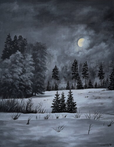 Mysterious Night by Andrii Lysenko, Painting for Sale on Singulart