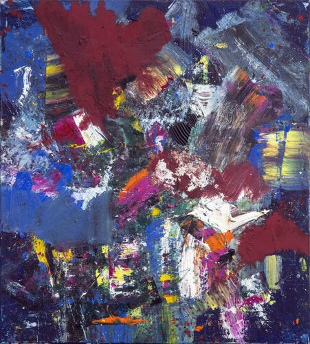 Wanderung durch Rot und Blau di Rupert Bronner, Pittura in vendita su Singulart