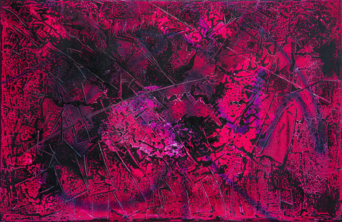 Raumstruktur in Cyclamrot di Rupert Bronner, Pittura in vendita su Singulart