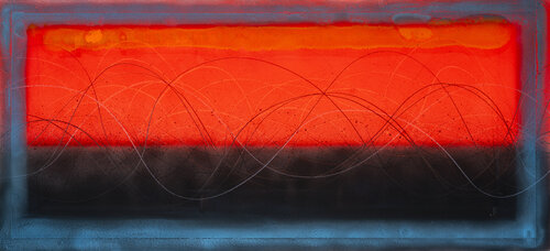 Wellentraum in Blau und Schwarz di Rupert Bronner, Pittura in vendita su Singulart