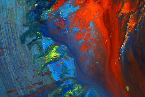 Wurfbild Blaugrau I Detail 1 van Rupert Bronner, Fotografie te koop op Singulart