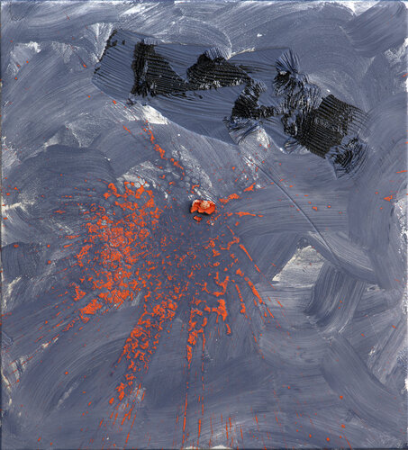 Wurfbild Blaugrau III by Rupert Bronner, Painting for Sale on Singulart