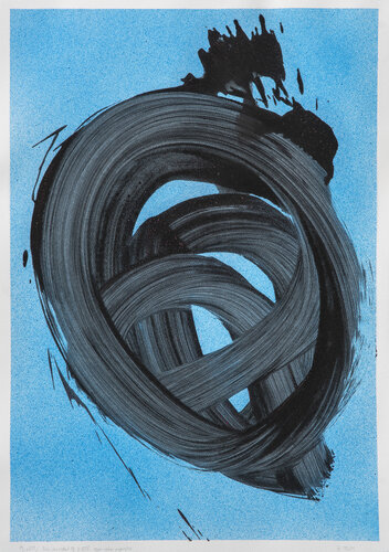Raumbild Blau leuchtend by Rupert Bronner, Work on Paper for Sale on Singulart