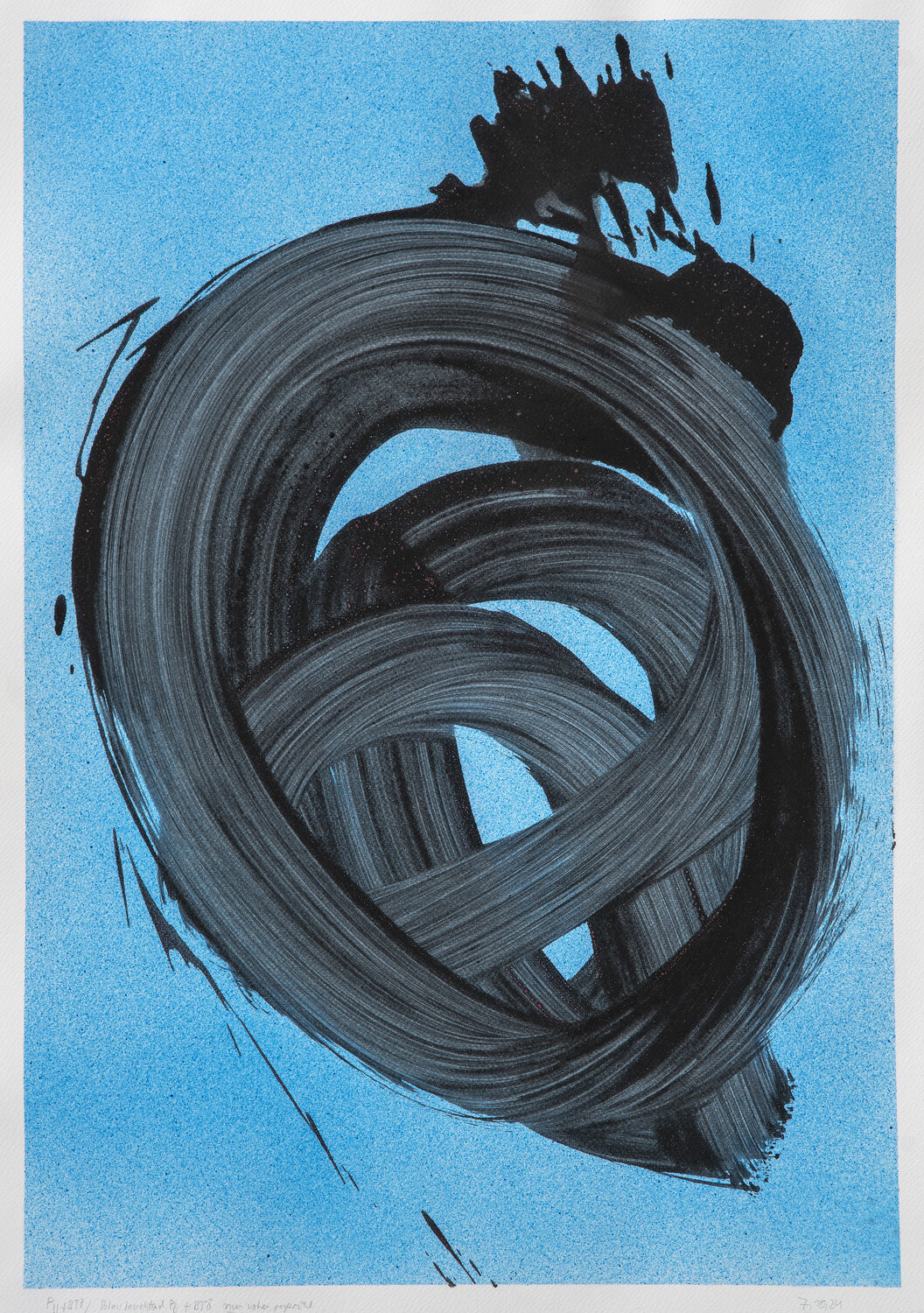 Raumbild Blau leuchtend Rupert Bronner Work on Paper for sale