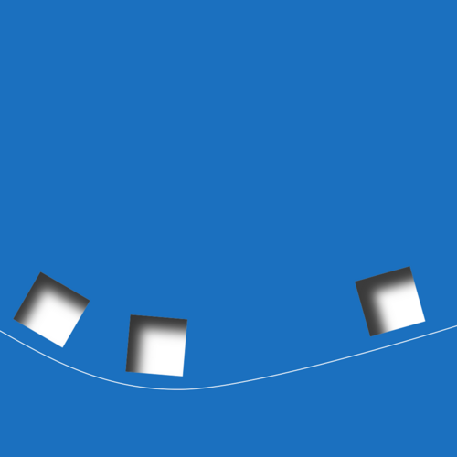 "Cubes At Play" Blue color field David Levy