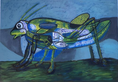 The Green Grasshopper van Roberto Munguia, Schilderij te koop op Singulart