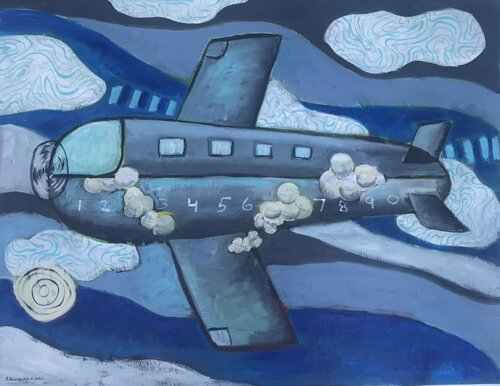 Fire in the control cabin de Roberto Munguia, Pintura a la venta en Singulart