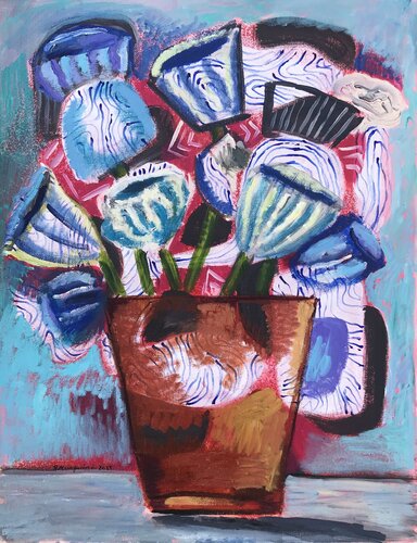 Exotic Flowers # 2 de Roberto Munguia, Pintura a la venta en Singulart