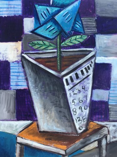 Blue Star Flower de Roberto Munguia, Pintura a la venta en Singulart